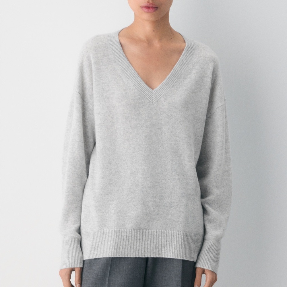 Aritzia GOLDEN by TNA Sweater Wool/Cashmere Blend Boxy Fit size L Women's